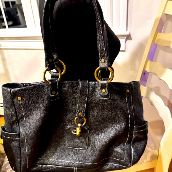 Claudia Firenze Italian Pebble Leather Handbag Authentic - Black - Made in Italy - Picture 2 of 12